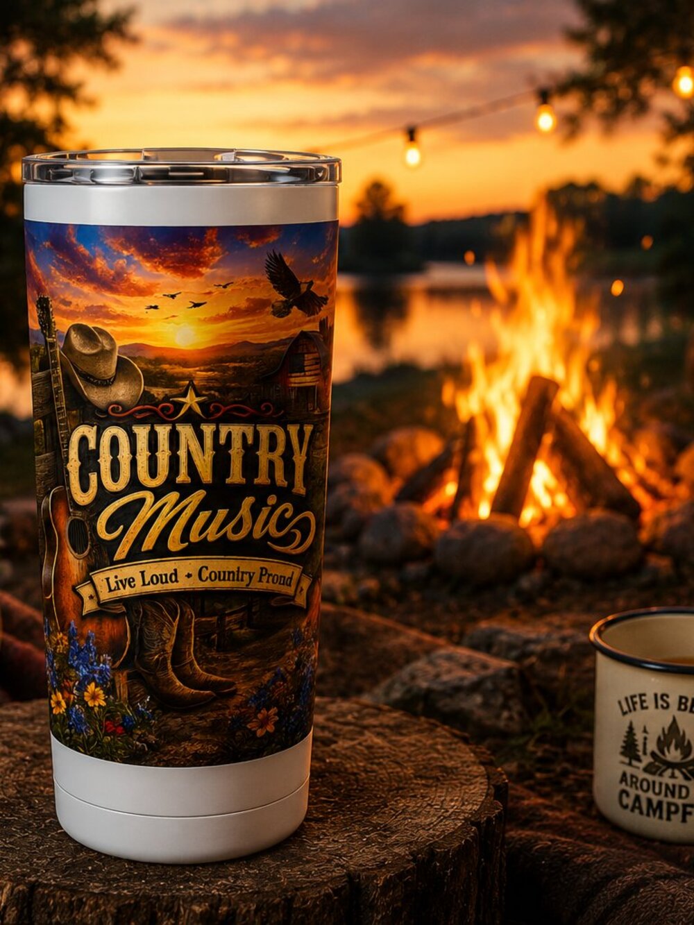 🤠🎸 NEW! Country Music 20oz Stainless Steel Tumbler 🎸🤠